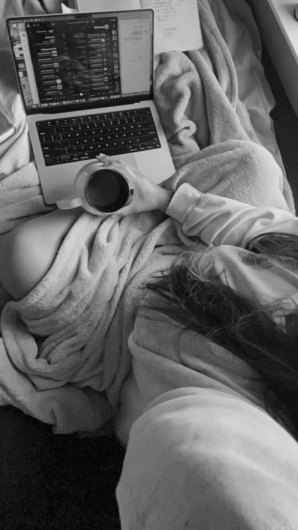 coffee, girl, laptop