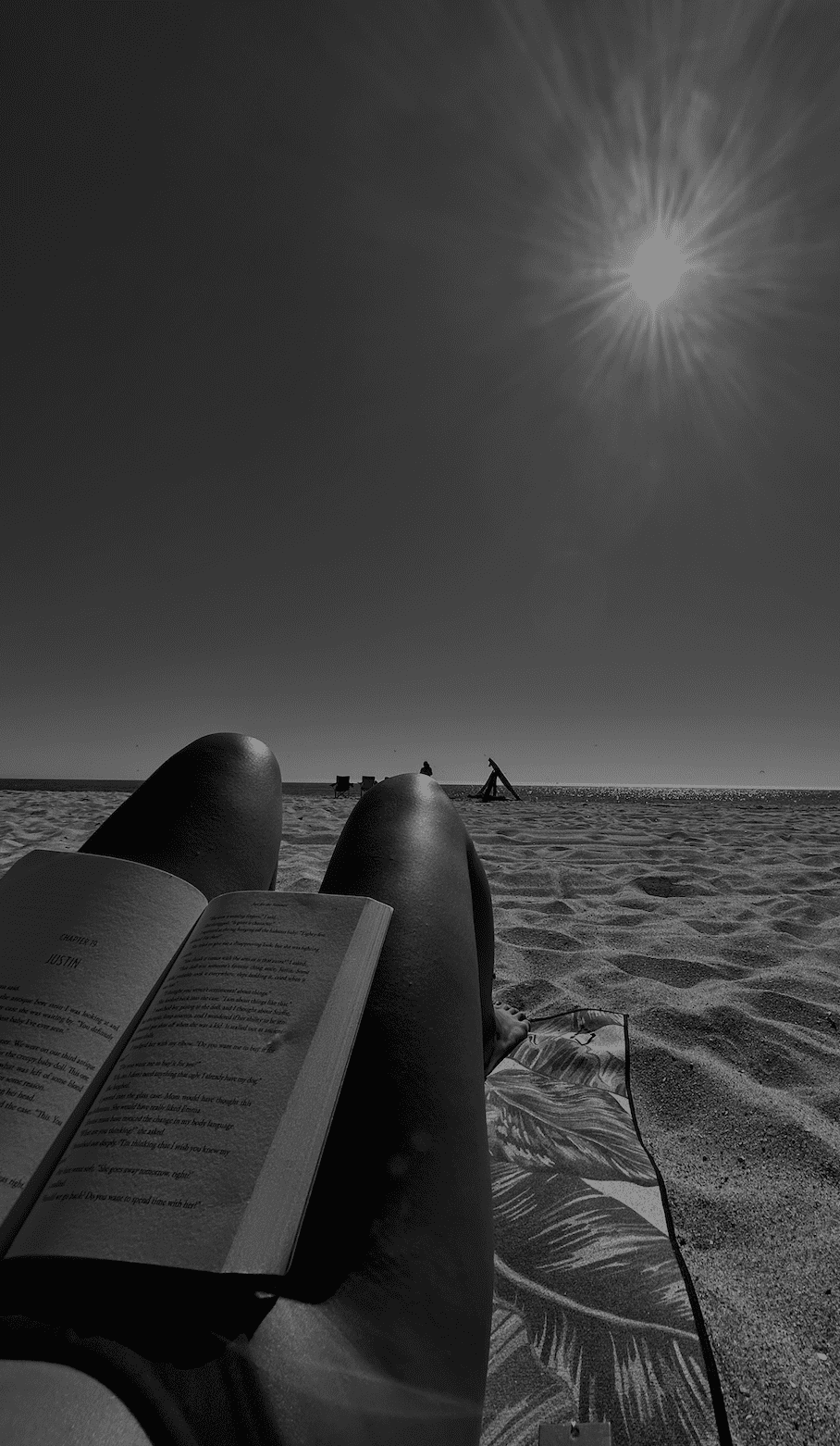 reading on the beach